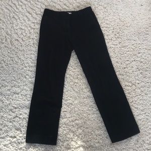 Black corduroy straight leg pants